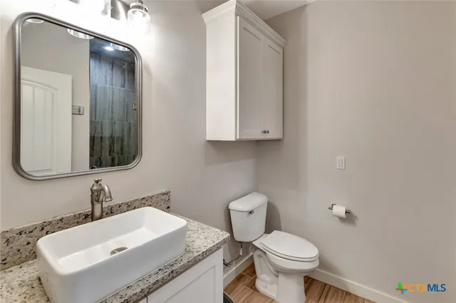 a bathroom with a sink and a toilet