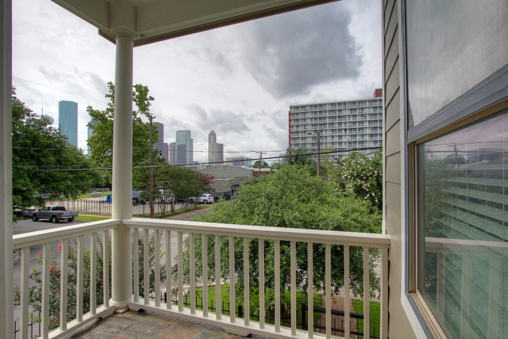 2104 State Street Houston, TX 77007 - Photo 9 of 41 A view of downtown Houston as seen from the second floor balcony (from livingroom area). There is another balcony on third floor as well.