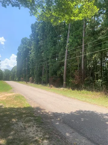 a view of a yard with a wooden fence