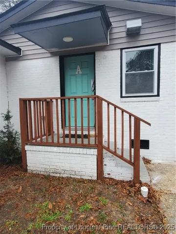 a view of backyard of house