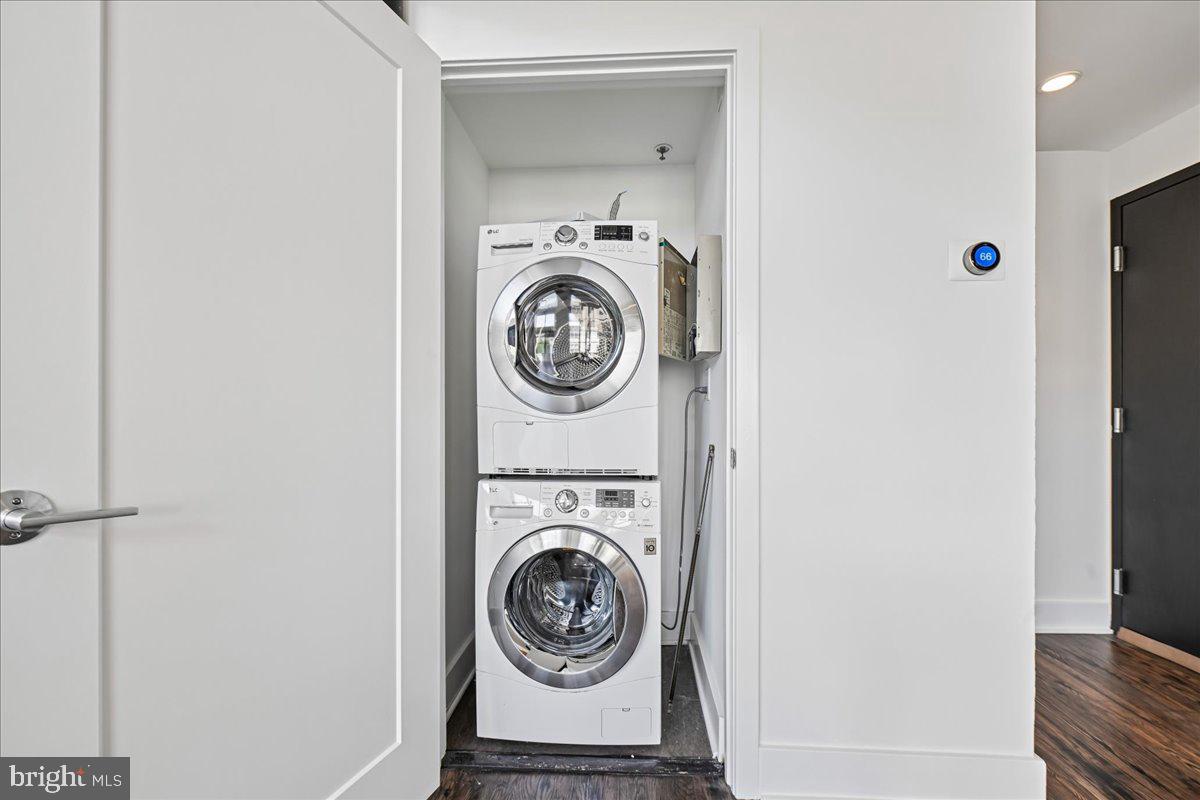 1111 W Street Northwest, Unit 12 Washington, DC 20009 - Photo 44 of 50 a utility room with dryer and washer