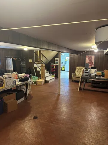 a kitchen with a stove and cabinets