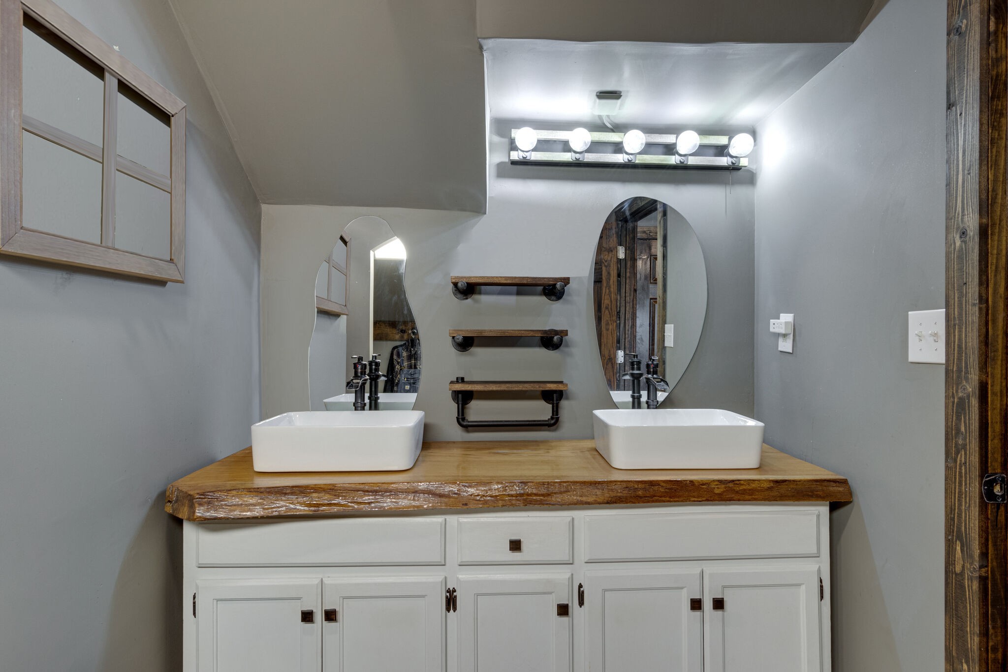 430 Center Avenue Dickson, TN 37055 - Photo 8 of 14 a bathroom with a granite countertop double vanity and a mirror