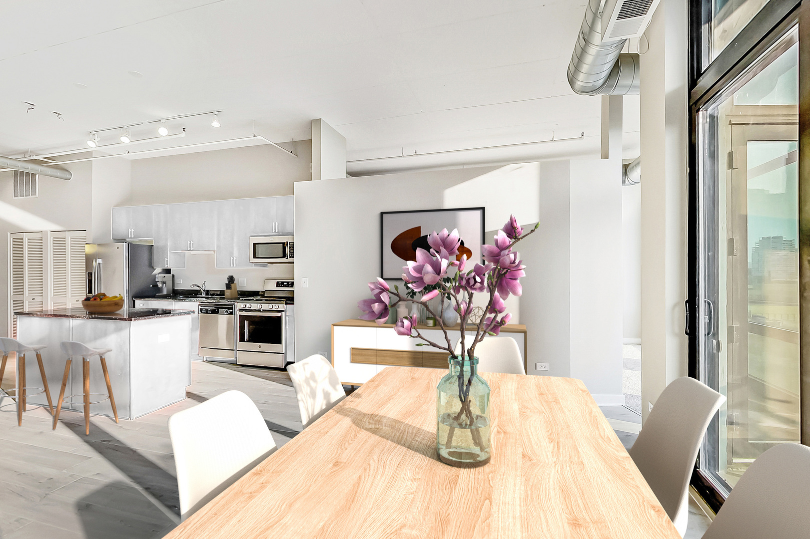 740 West Fulton Street, Unit 905 Chicago, IL 60661 - Photo 9 of 23 a view of a dining room with furniture