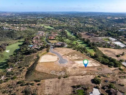 an aerial view of a backyard