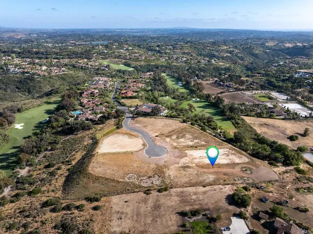 an aerial view of a backyard