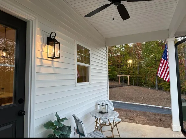 a view of porch with seating space