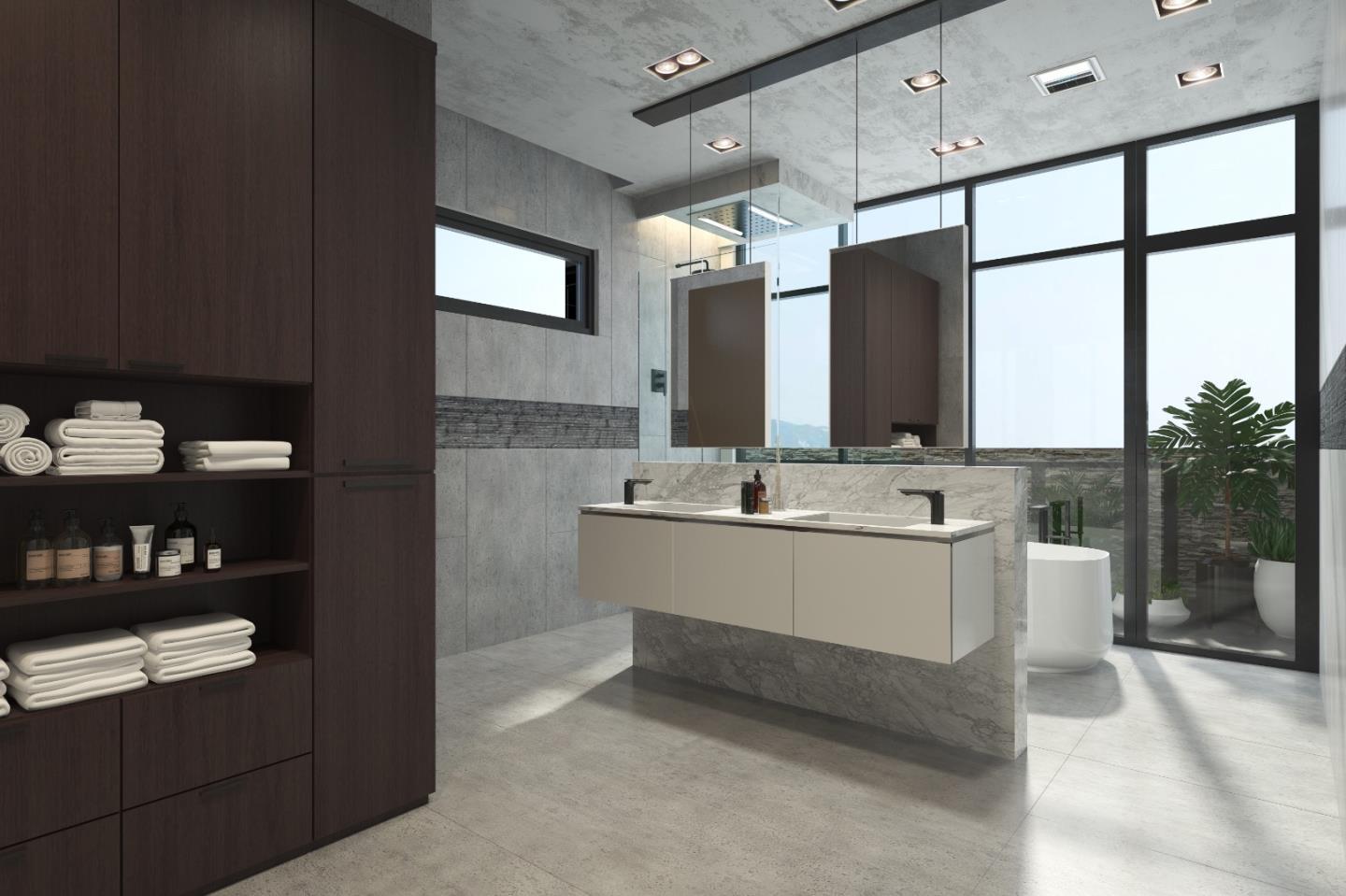 16227 Maya Way Los Gatos, CA 95030 - Photo 5 of 27 a bathroom with a double vanity sink mirror and bathtub