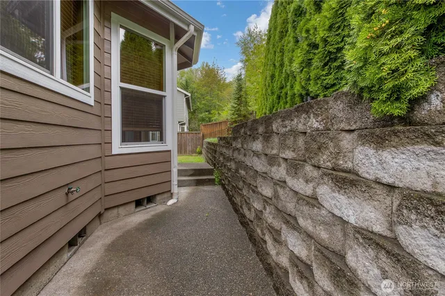 a backyard of a house