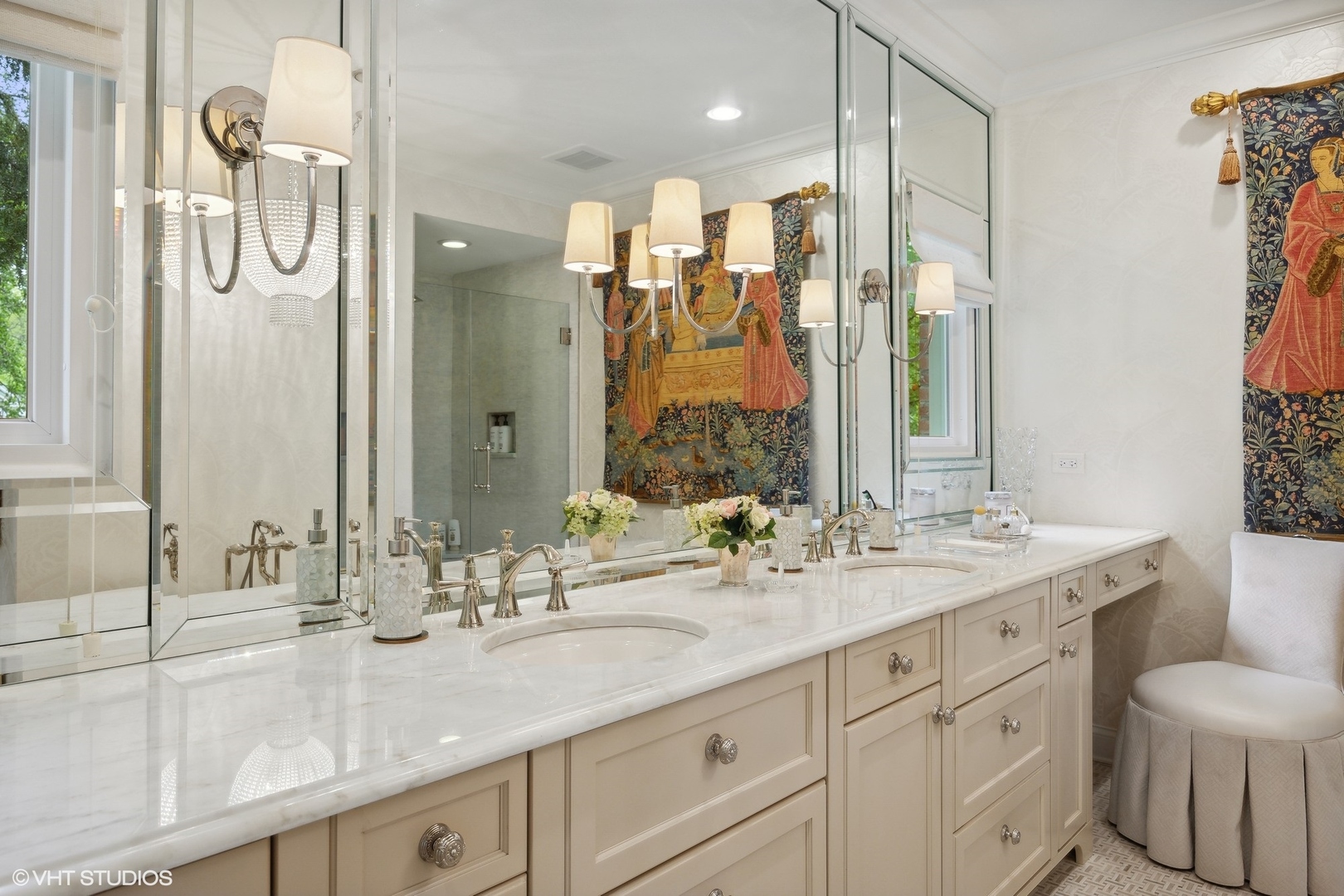 17 Meadowview Road Northfield, IL 60093 - Photo 29 of 50 a bathroom with a double vanity sink mirror and double