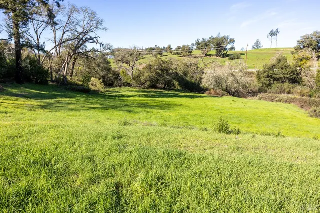 a view of lake with green space