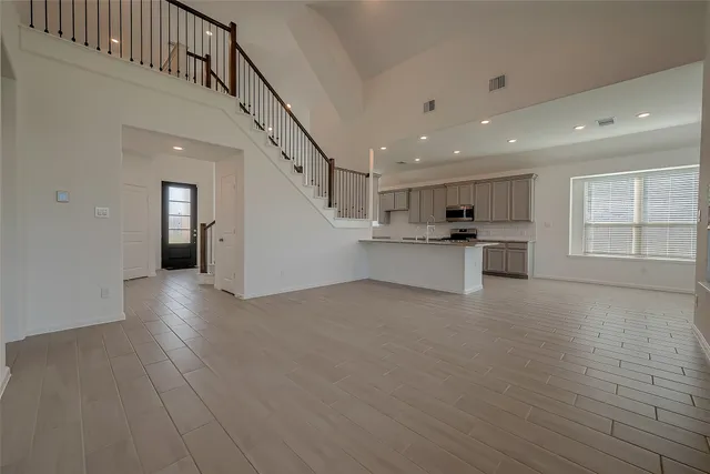 a view of a hallway with entryway