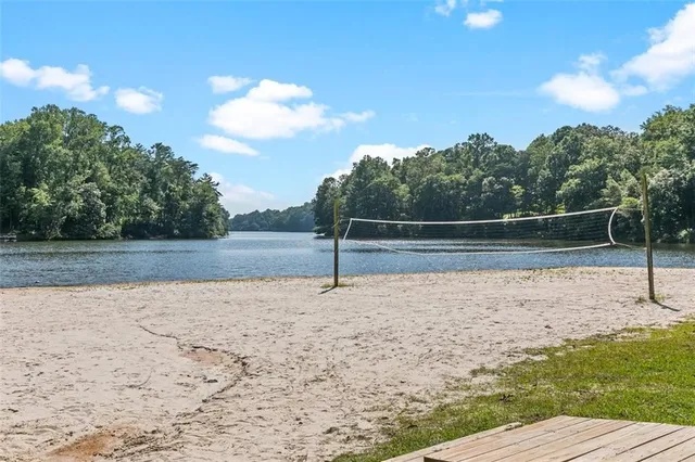 a view of a green field with clear sky