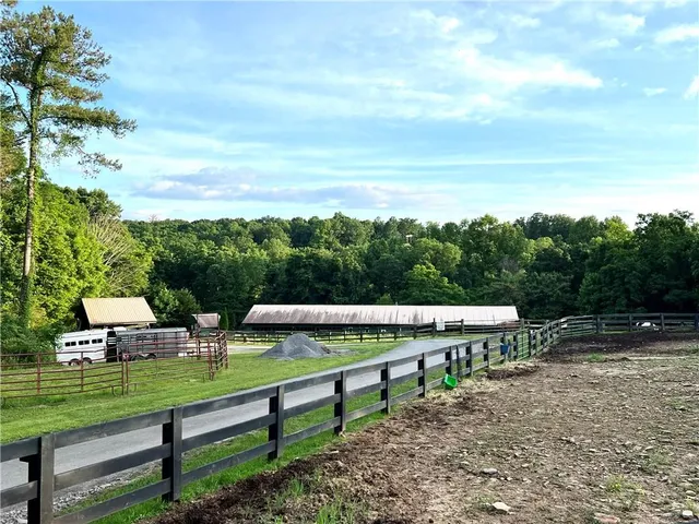 a view of a park with slide