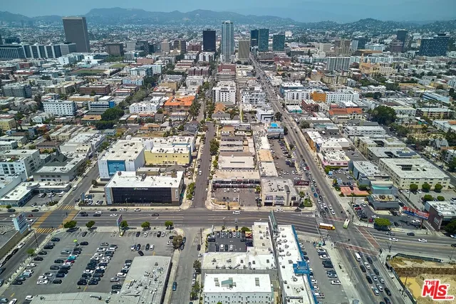 an aerial view of a city