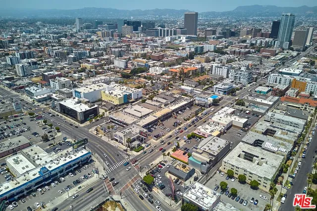 an aerial view of a city