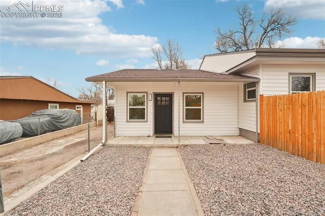 a view of a house with a outdoor space