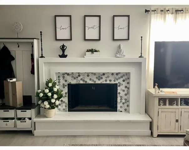 a living room with furniture a flat screen tv and a window