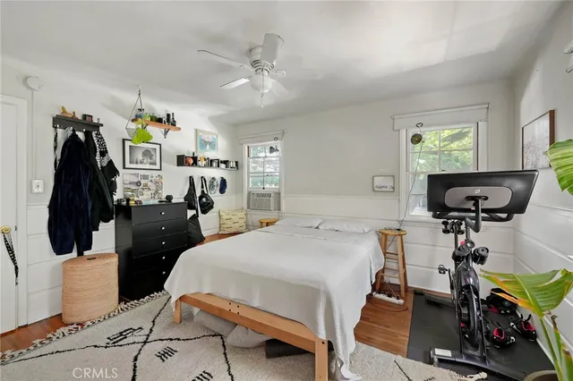a storage room with cabinets