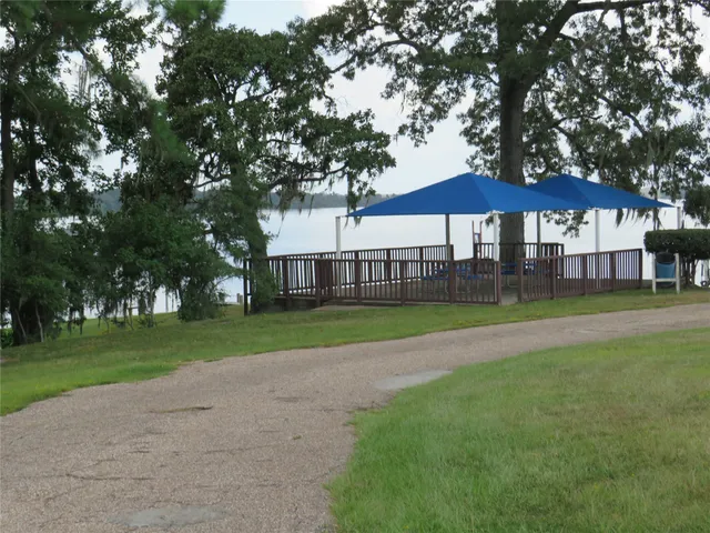 a view of a backyard with a small cabin and chair