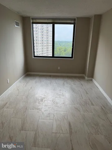 an empty room with a window