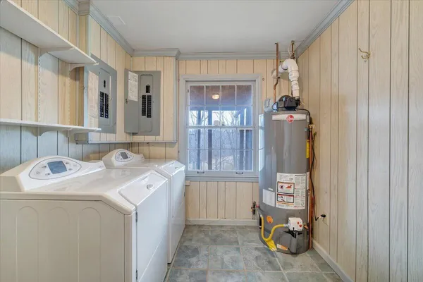 a view of a yard with trees