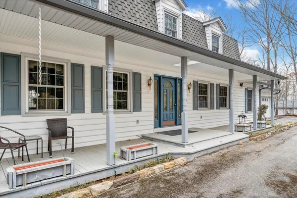 front view of a building with a window