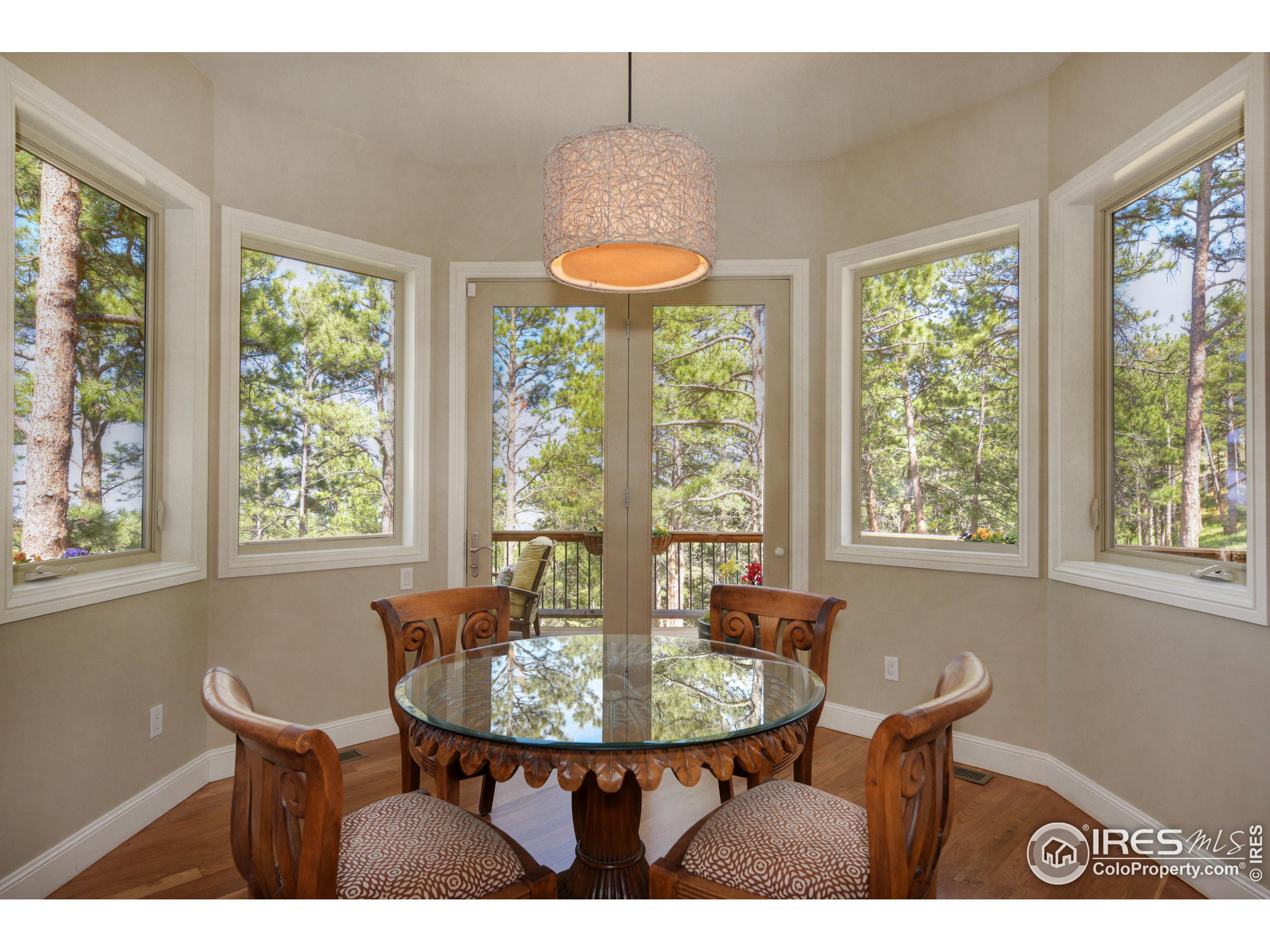75 Alder Lane Boulder, CO 80304 - Photo 21 of 40 a view of a dining room with furniture window and outside view