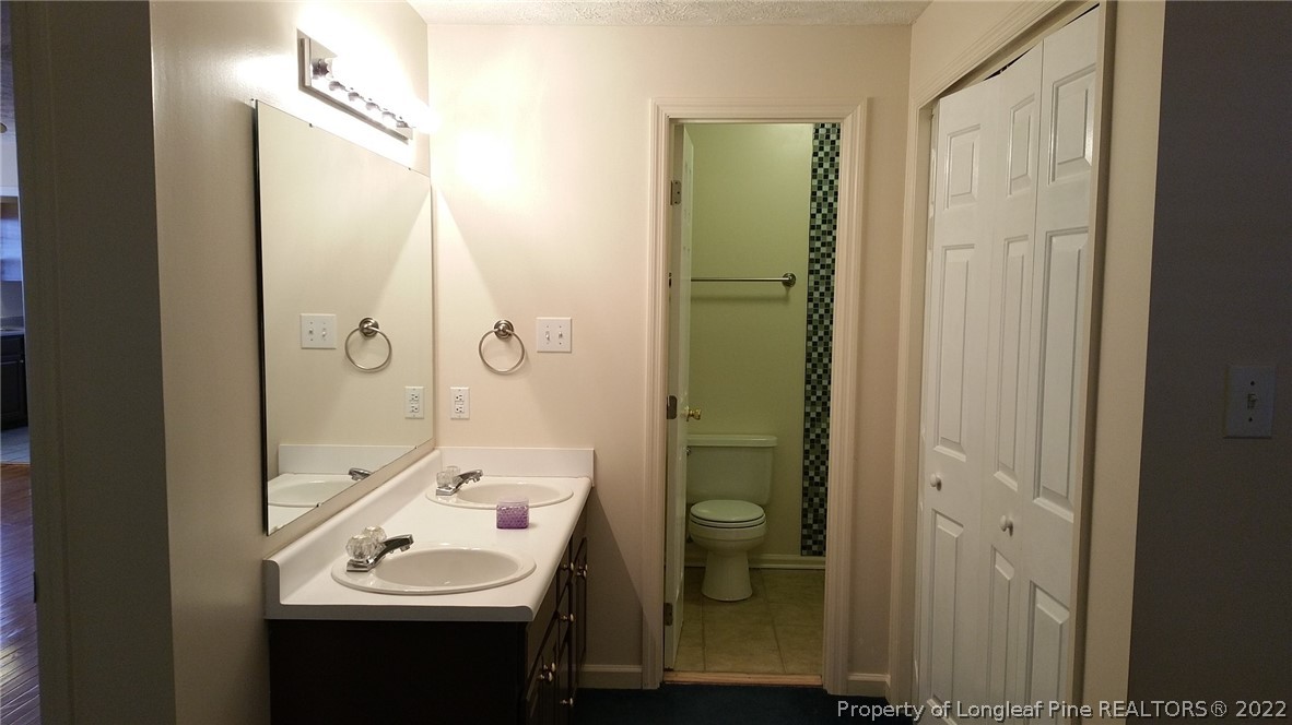 232 Rye Lane Raeford, NC 28376 - Photo 18 of 20 a bathroom with a sink a toilet and shower