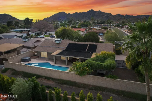 an aerial view of multiple house