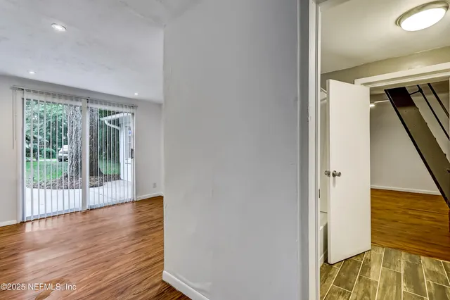 a view of hallway with stairs