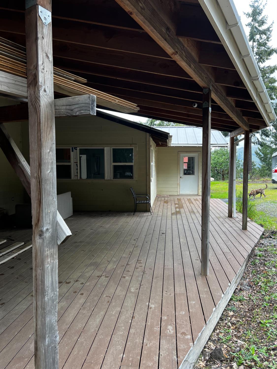3761 East Blue Rock Road Garberville, CA 95542 - Photo 26 of 38 a view of backyard with large wooden deck