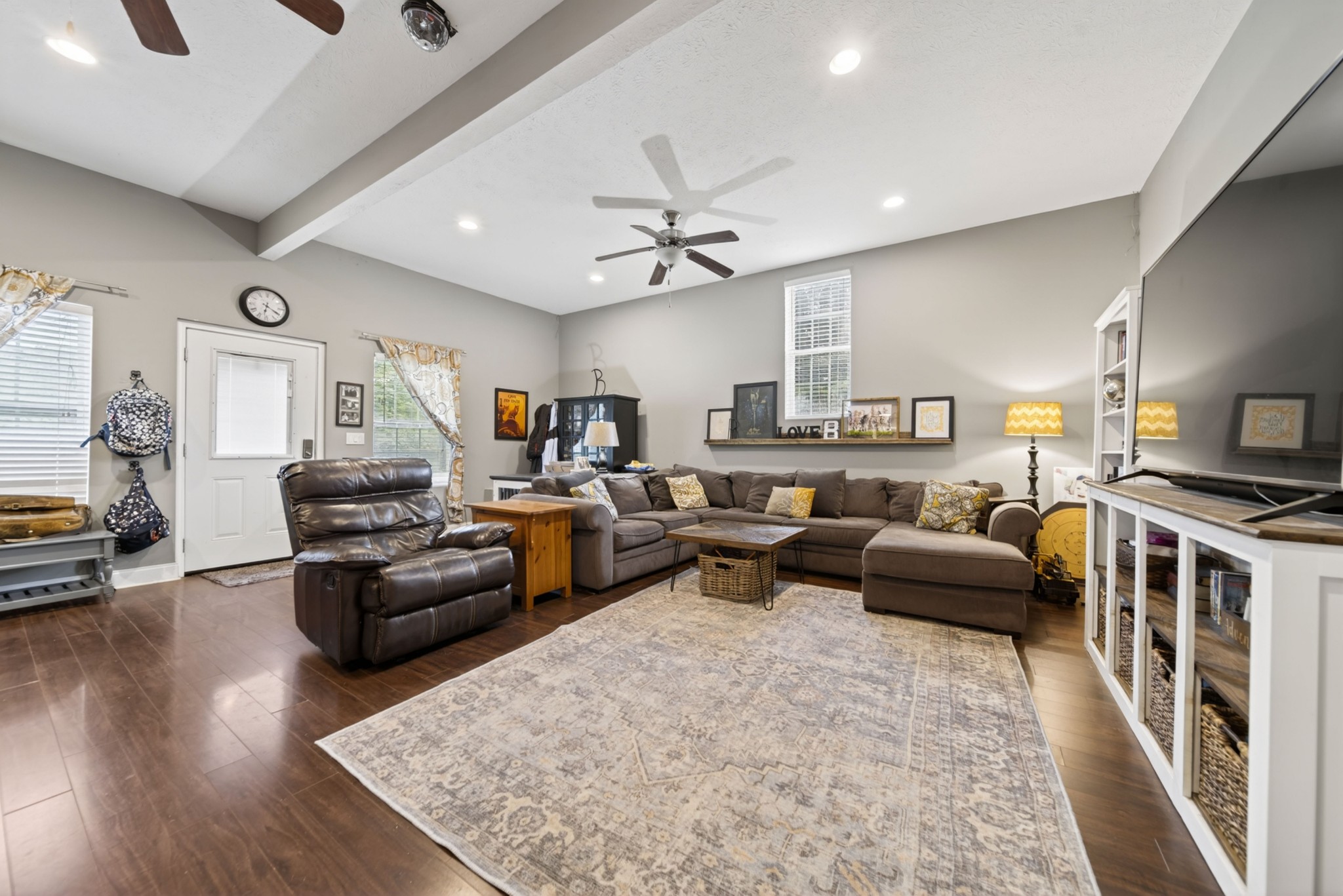 8023 Bethlehem Road Springfield, TN 37172 - Photo 54 of 55 a living room with furniture kitchen view and a wooden floor