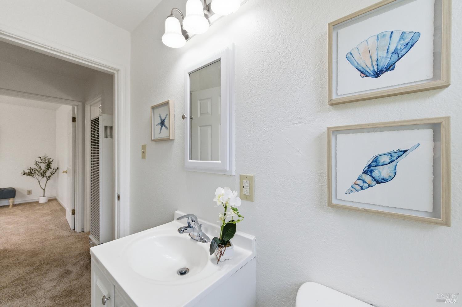 691 Annette Avenue Vallejo, CA 94591 - Photo 25 of 41 a bathroom with a sink a mirror and a view of bathroom