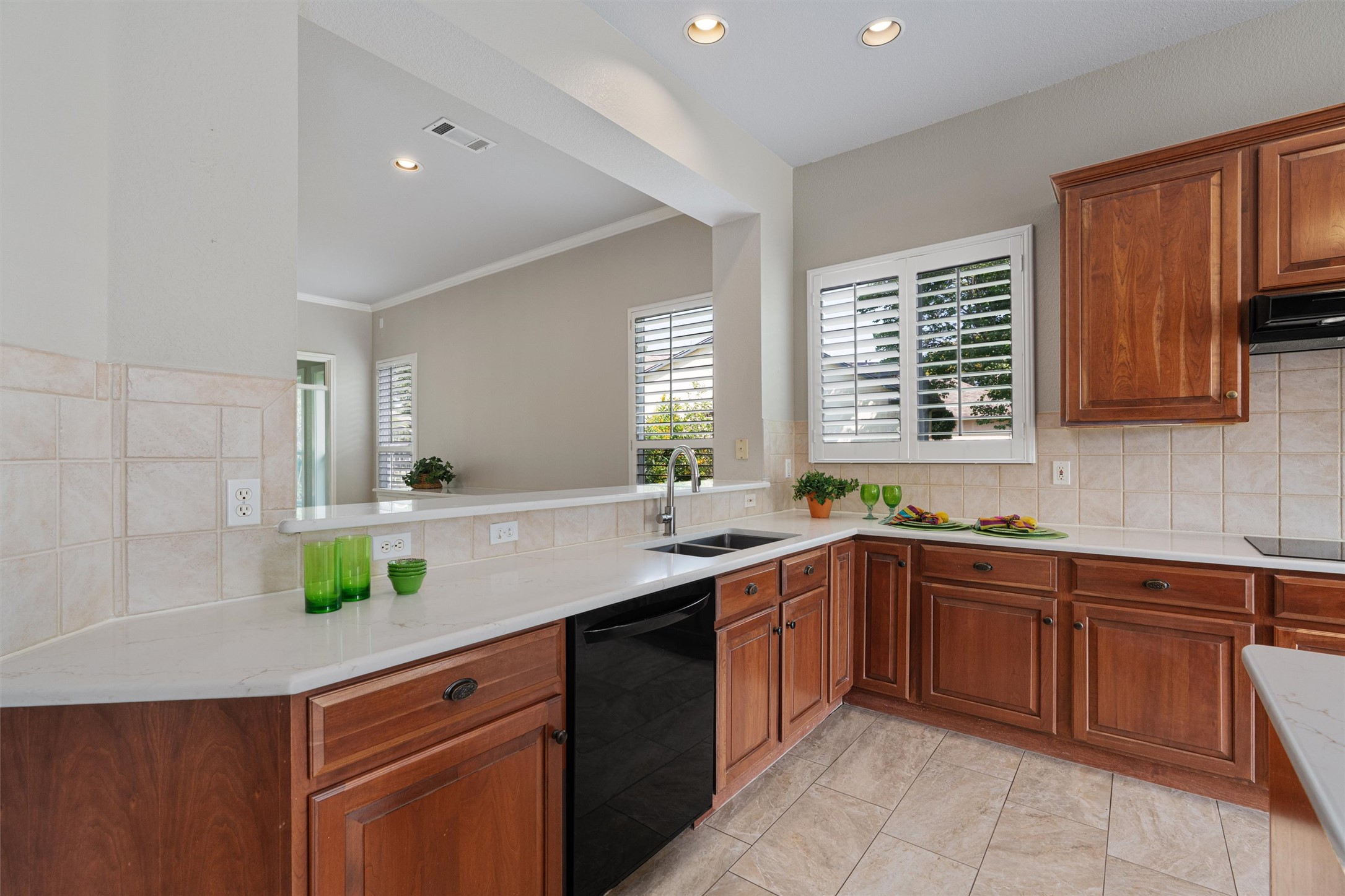 282 Trail Of The Flowers Georgetown, TX 78633 - Photo 11 of 38 a kitchen with a sink dishwasher and cabinets