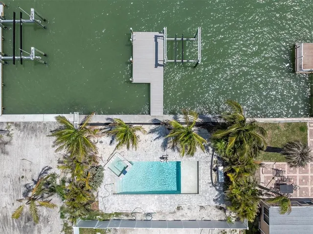 a view of a lake with a bridge