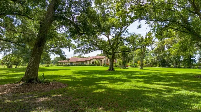 a aerial view of a house with garden