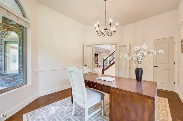 a living room with furniture or stairs and a couch