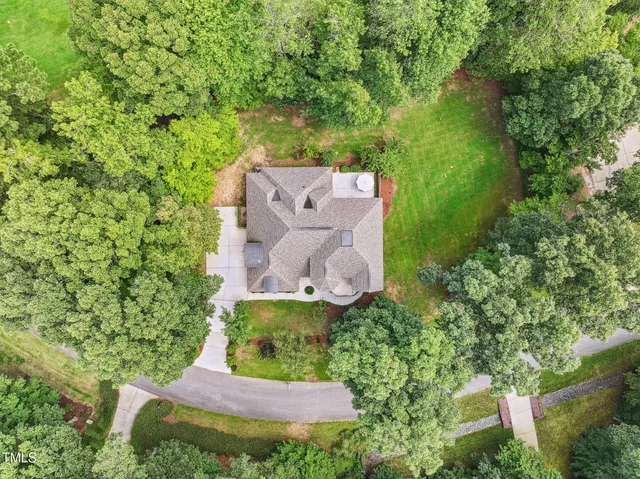 an aerial view of a house