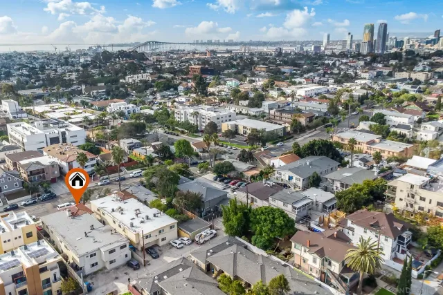 an aerial view of a city