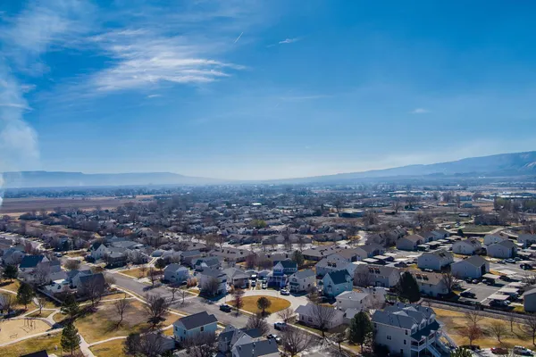 an aerial view of multiple house