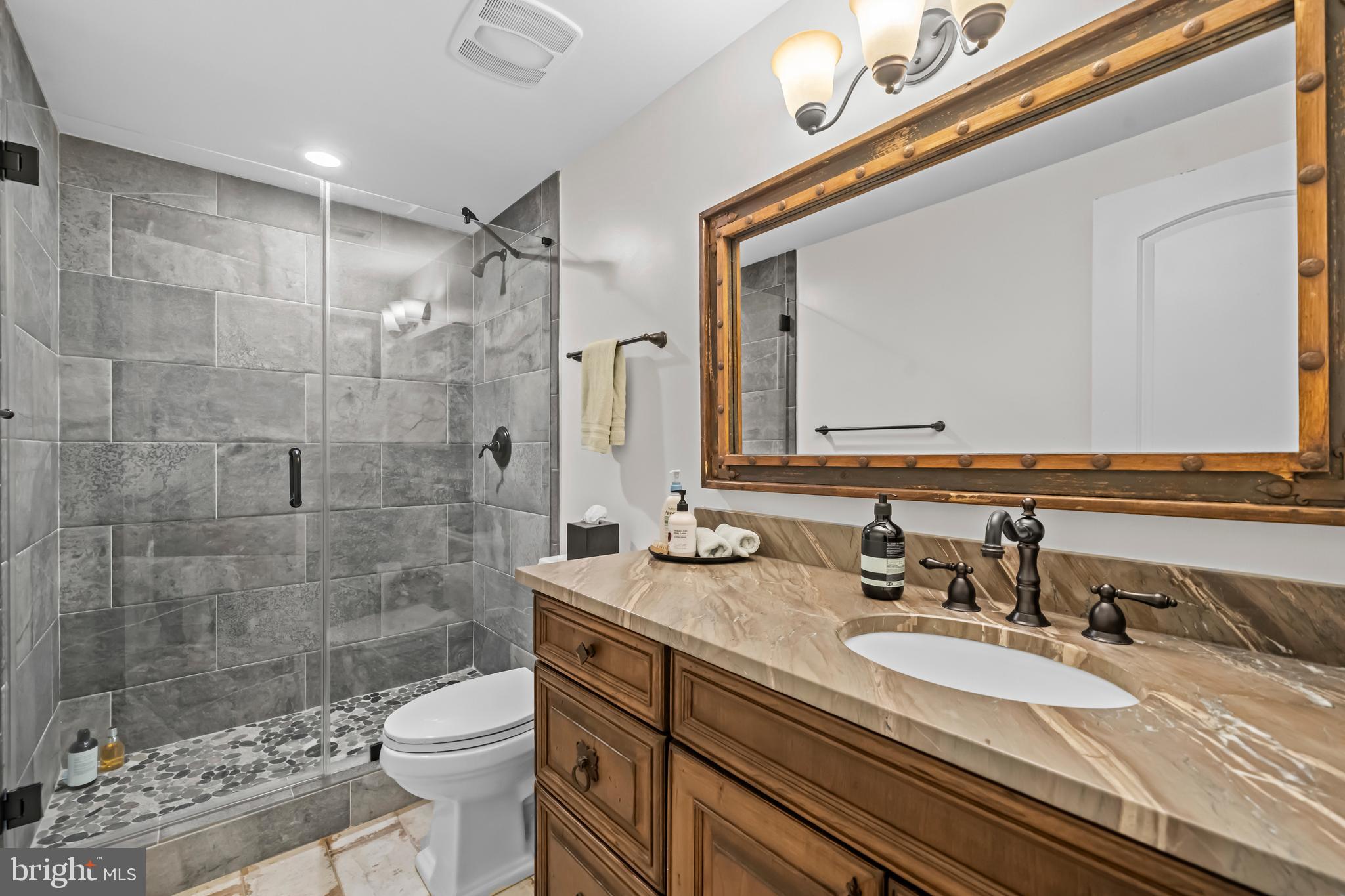 13025 Yates Ford Road Clifton, VA 20124 - Photo 56 of 82 a bathroom with a sink a toilet and shower