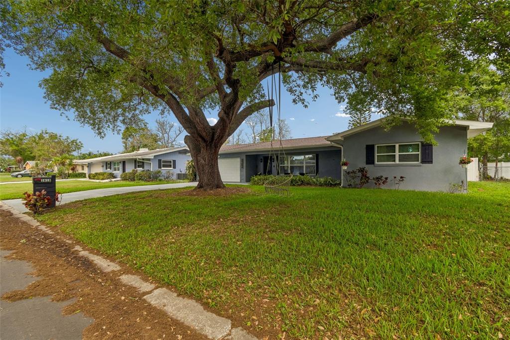 1618 Barry Road Clearwater, FL 33756 - Photo 60 of 71 a front view of house with yard and green space