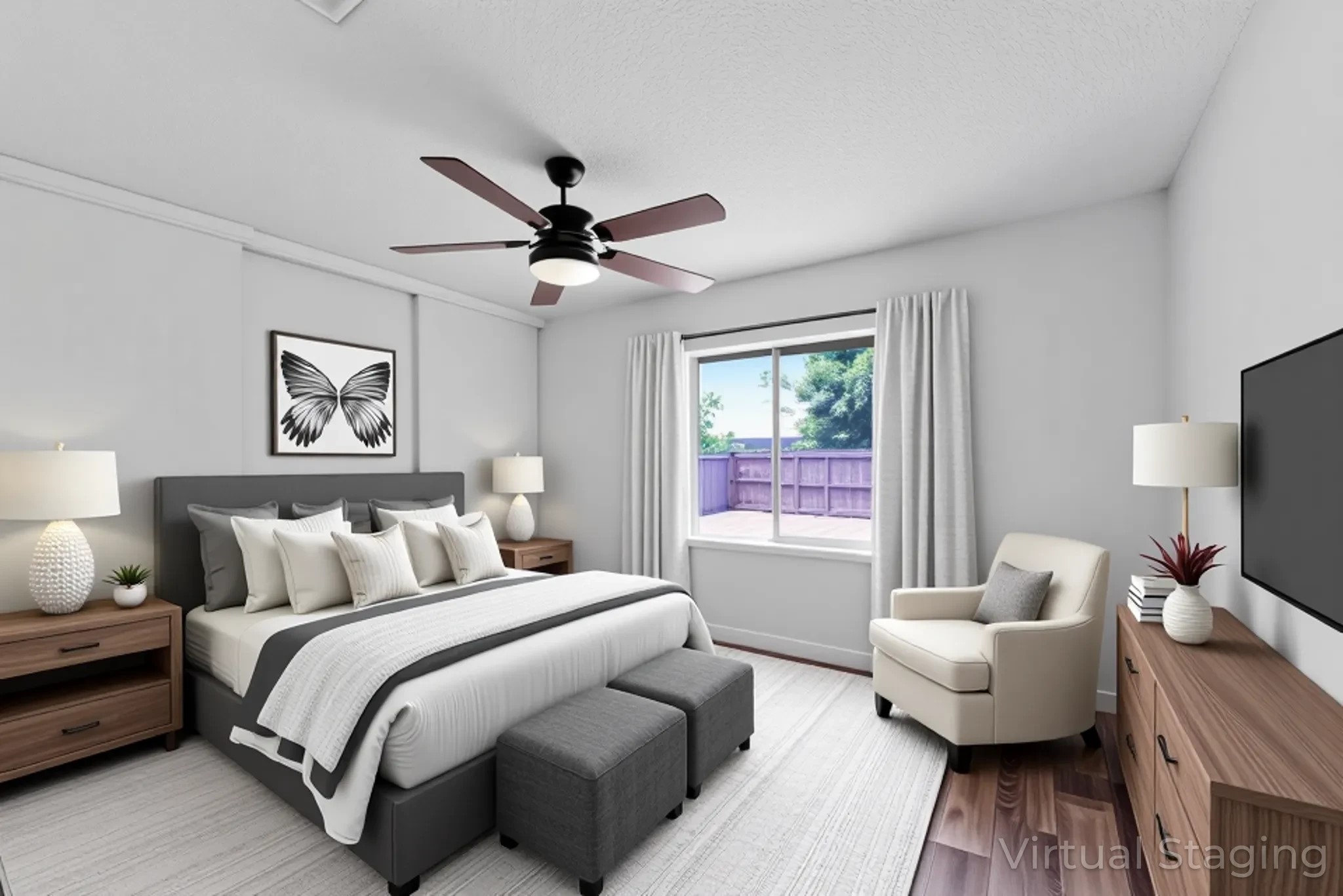 23426 Prairie Bird Drive Spring, TX 77373 - Photo 18 of 34 a bedroom with a bed couch and a window