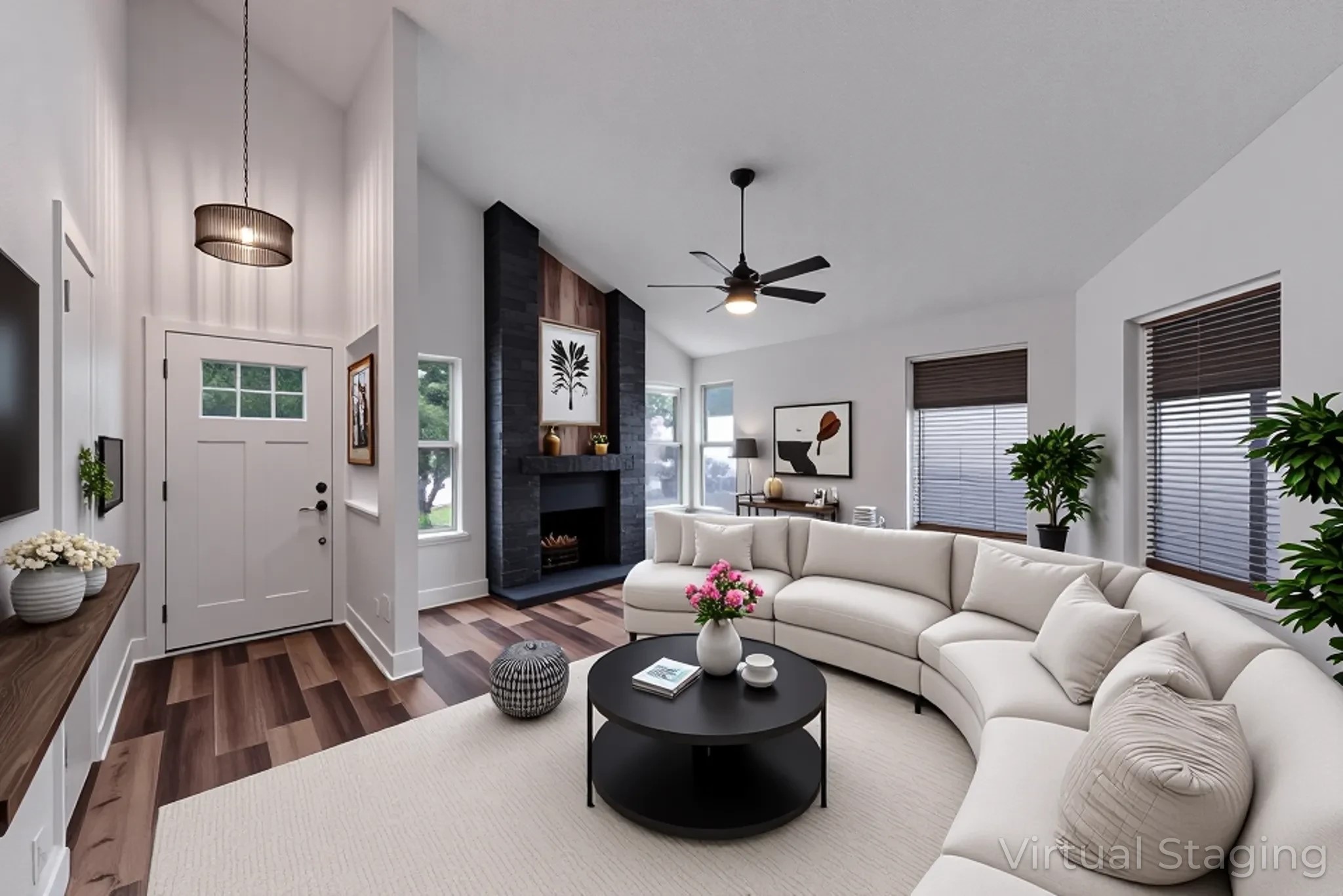 23426 Prairie Bird Drive Spring, TX 77373 - Photo 3 of 34 a living room with furniture and a chandelier