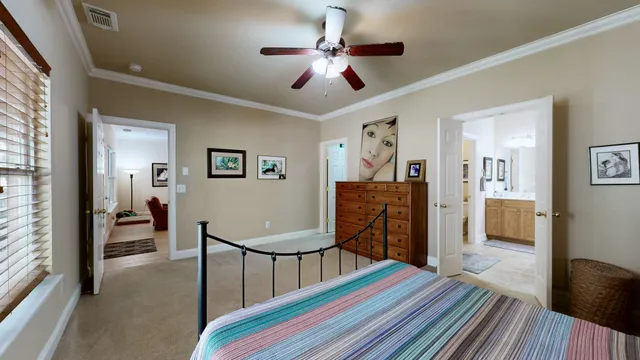 a view of backyard with swimming pool and outdoor seating