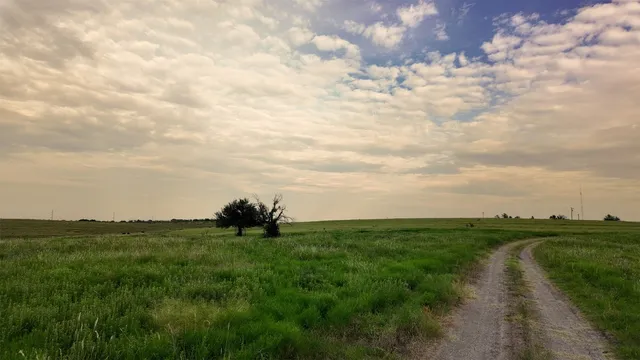 a view of a lake with a big yard