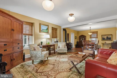 a living room with furniture