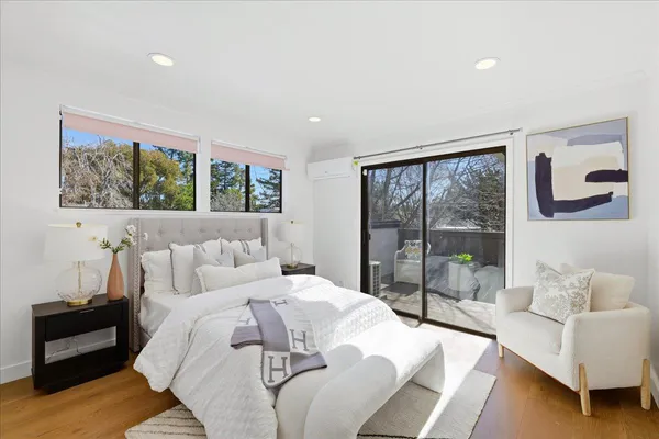 a view of a balcony with an outdoor space