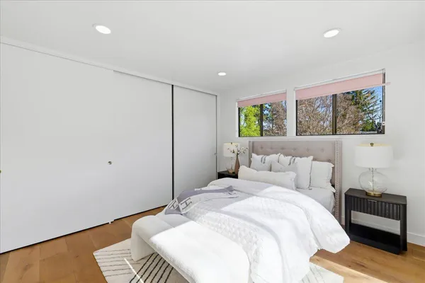 a backyard of a house with seating space